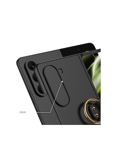 Galaxy Z Fold 5 Kılıf Zore Kıpta Yüzüklü Flip Sert Kılıf