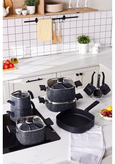 Karaca  Biogranit Sando 14 Parça Çeyiz Seti Siyah