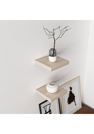 Minarmobilya Minar Gizli Tutuculu 2'Li Duvar Rafı 23 Cm - Sonomo