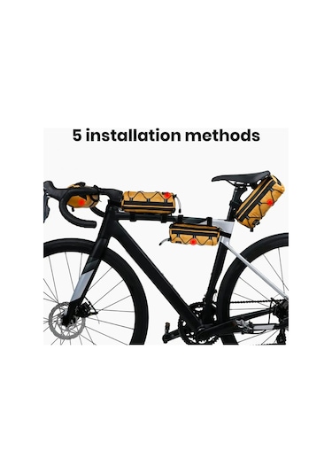 Moveevo Kahverengi Bisiklet Çantası - Yolluk Dağ Bisikleti, 420 Nilon Su Geçirmez, 25x10.5x10cm Büyük Kapasiteli El Faresi Çantası Kahverengi