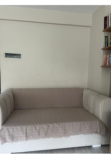 Koltuk Örtüsü Pamuk Balıksırtı Bej/Krem