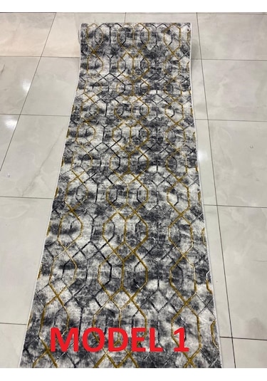 Dinarsu Halı Embos 8 Model Kaymaz Jel Taban Koridor Kesme Yoll...
