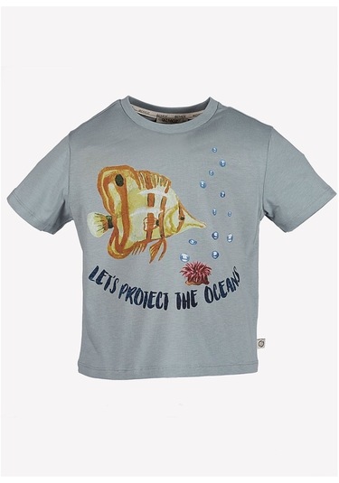 Ozmoz Balık Baskılı Çocuk T-Shirt (425959475) Mavi