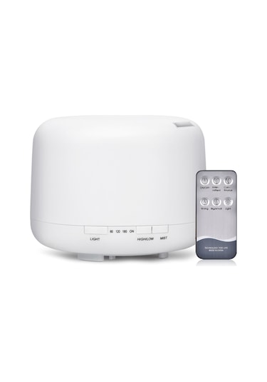 Geeksen Uzaktan Kumandalı Aromaterapi Difüzörü - 500ml Büyük Kapasiteli, Renkli Gece Işığı Ve Nemlendirme Fonksiyonlu