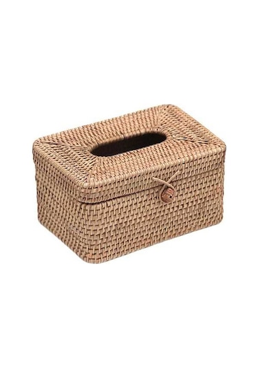 Pazly Yüz Tutucu Suntek Rattan Mendil Kutusu Kapağı Halat Tokalı Ev Aksesuarı Diğer