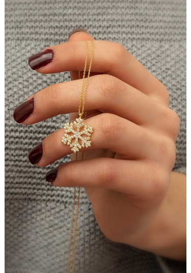 Kartanesi Kolye - 14 Ayar Altın Kaplama 925 Ayar Gümüş - Uvps100178