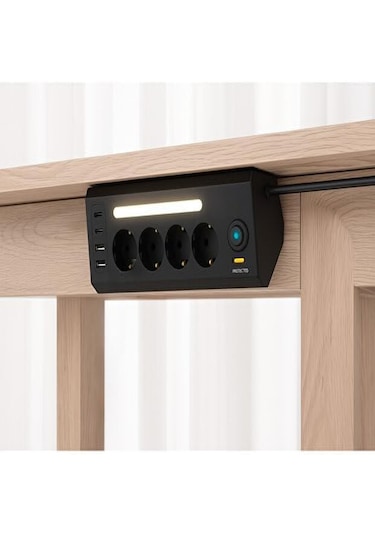 Led Işıklı 4 Lü Priz 2 Usb 2 Type-c Girişli Akım Korumalı Anahtarlı Masaüstü Priz 1 - 3 M