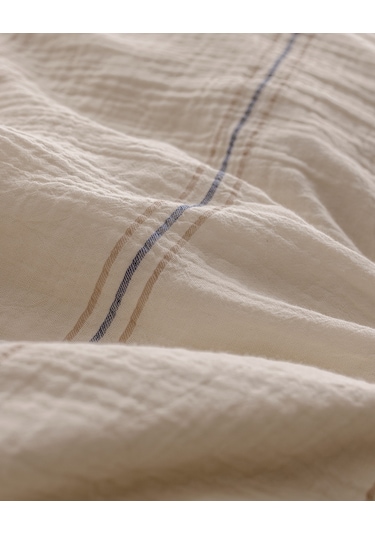 Madame Coco Breville Tek Kişilik Müslin İpliği Boyalı Lastikli Nevresim Takımı - Ekru/bej 8684427212158 Çok Renkli