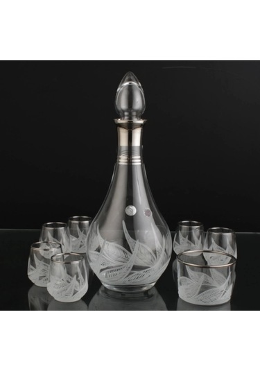 752-304 Zemzem Takımı Hd Yaprak Platin Dekor 8 Parça 6 Kişilik Gümüş