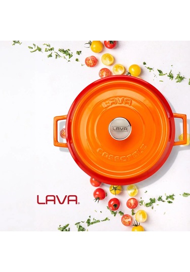 Lava Tencere Ç.a. Yuvarlak Turuncu Trendy Kapak 28 Cm Turuncu