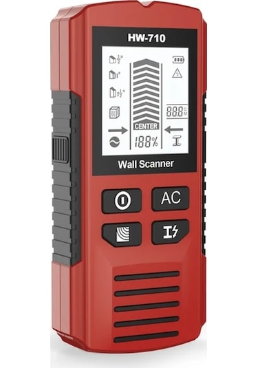 Xuweiwei Profesyonel Duvar Tarama Cihazı Kırmızı 3 Tarama Modu Ahşap Metal Kablo Tespit Pille Çalışır