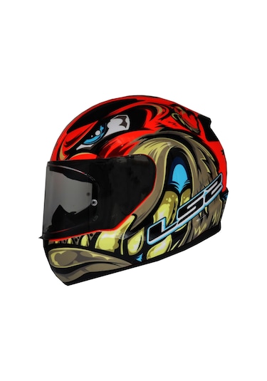 Ls2 Rapid 2 Spox Kapalı Motosiklet Kaskı Kahverengi - Kırmızı