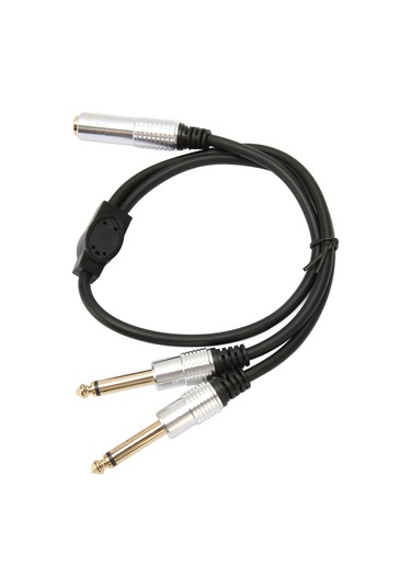 Tenfowee Alüminyum Kasa Ve Altın Kaplama 6.35mm Stereo Ses Ayırıcı Kablosu - 1 Adet Dişi 2 Adet Erkek Uçlu, 0.5m Uzunlukta, Mikser Ve Hoparlör İçin Uyumlu