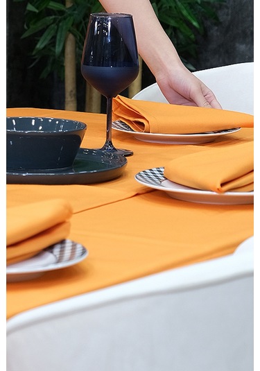 Dream Kumaş Peçete Modelleri Leke Tutmaz Kumaş Peçete Çeyiz Seti 6lı Paket Turuncu