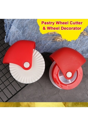 Pazly Kırmızı Plastik Hamur Kesici - Pizza, Pasta, Turta Dekoru - Pratik Mutfak Aleti - Kullanışlı Hamur Dekorasyonu Diğer