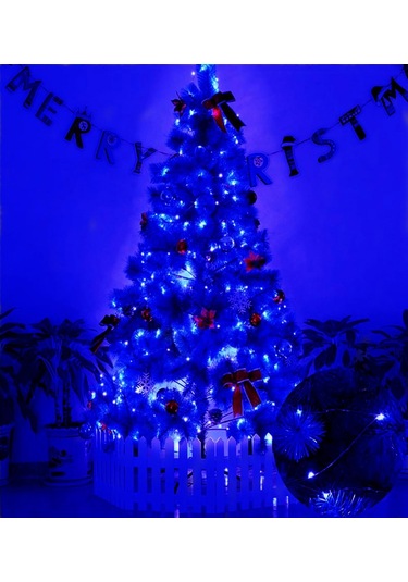 Ev Balkon Ve Parti İçin 10 Metre Pilli Mavi Renk Peri Led Yılbaşı Süsü Işık Mavi