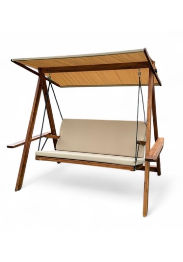 Riva 2100 3 Kişilik Ahşap Bahçe Salıncağı