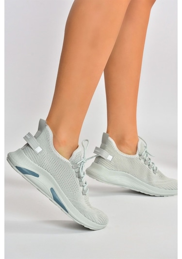 Fox Shoes Gri Triko Kumaş Kadın Spor Ayakkabı M702006204