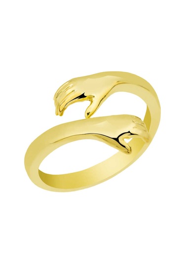 Casera's Gümüş Gold Sarılan Eller Yüzük Csr2183225 Gümüş