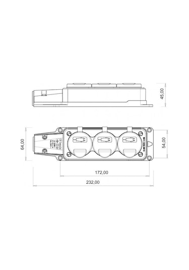 Bemis 1x16a 220v Kauçuk Üçlü Grup Priz
