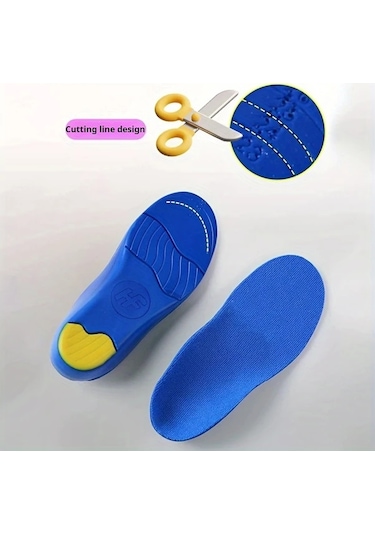 Fochsia 1-12 Yaş Çocuklar İçin Düz Tabanlık Ve Dışa Basma Destekleyici Spor Ayakkabı Tabanlığı Mavi 27-29 Koşu Basketbol Futbol