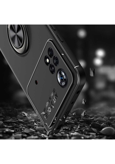 Xiaomi Poco X4 Pro 5G Kılıf Yüzüklü Magnetli Ravel Case Kapak