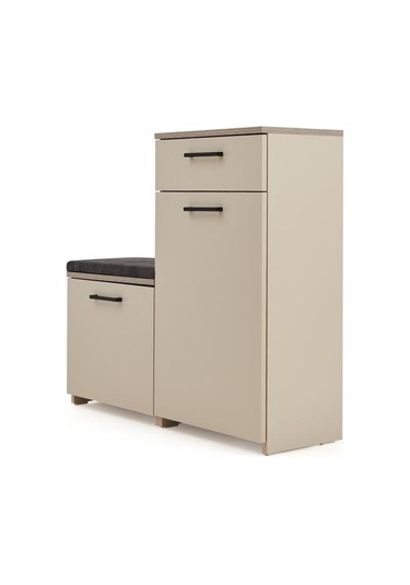 Just Home Puflu Ayakkabılık - Vizon / Rustik Meşe Vizon / Rustik Meşe Rustik Meşe - Vizon