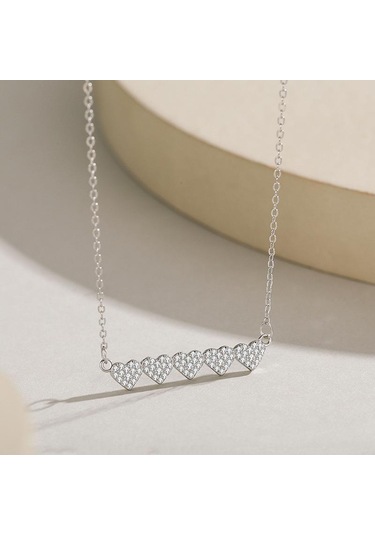 Tancise 925 Ayar Gümüş Aşk Kolye Kolye Basit Ins Rüzgar Klavikula Kolye Hediye. Gümüş