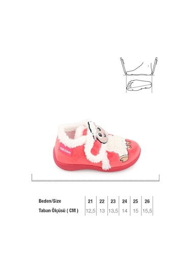 Gezer Bebe Kız Çocuk Kışlık Cırtlı Ayarlanabilir Günlük Okul Kreş Panduf Ayakkabı Ga2kbm.03362.00.004.f66 Kırmızı