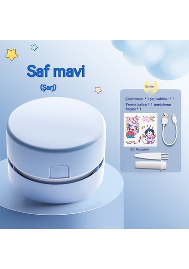 Jifan Masaüstü Elektrikli Süpürge Mavi