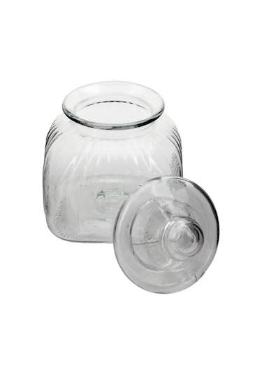 Cam Bakliyat Kavanozu Vakumlu Cam Kapaklı 2,5 Litre Şeffaf
