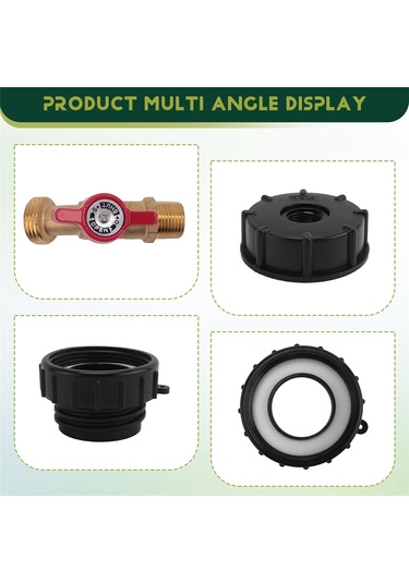 Xurunkeji Ibc Tote Bağlantı Parçası, 275-330 Galon Ibc Tote Tank Adaptörü İnce Dişli Tote Vanası, Kurşunsuz Pirinç Hortum Musluk Vanası Aracı Siyah