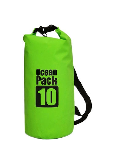 Vkemall 500d Pvc Su Geçirmez Çanta 10l - Rafting, Surfing, Yüzme İçin Dayanıklı Tek Askılı Kuru Çanta Yeşil