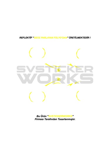 Mondial Drift L Gece Parlayan Sticker Set Paketi Jant li Sarı