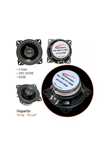 Audiobahn Hoparlör 10 Cm - 4 İnç 250w A1020h