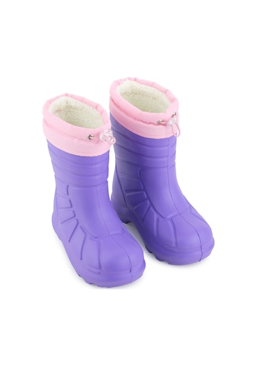 Gezer Kız Çocuk Kışlık Eva Boğazdan Lastikli Sessiz Taban Kar Bot Çizme Eflatun