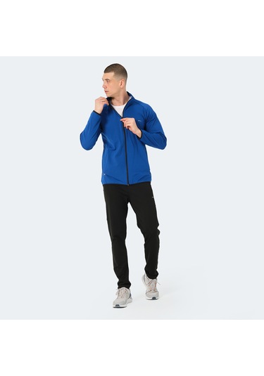 Slazenger ORRA IN Erkek Fermuarlı Dik Yaka Cepli Saks Mavi Eşofman Takımı