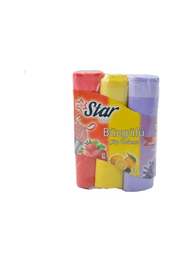 Star Plus Büzgülü Çöp Torbası Orta Boy 55 x 60 CM 3'lü Paket