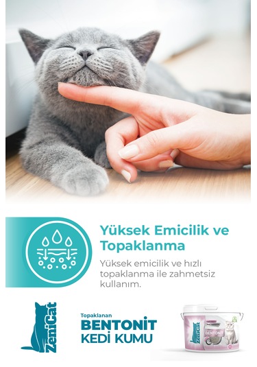 Zenicat Bebek Pudrası Kokulu Renkli İnce Taneli Doğal Bentonit Kedi Kumu 5 L