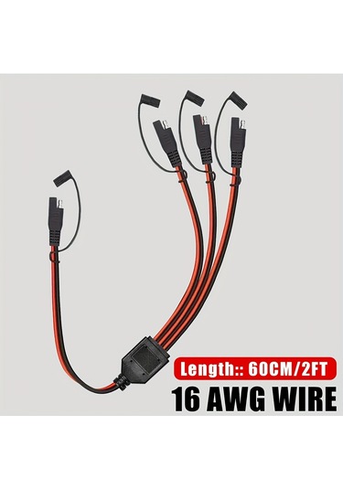 Chuangyinshop 1 Adet 16awg Sae Uzatma Y Splitter Bağlantı Kablosu 1e 3 Güç Konnektörü Solar Panel Rv