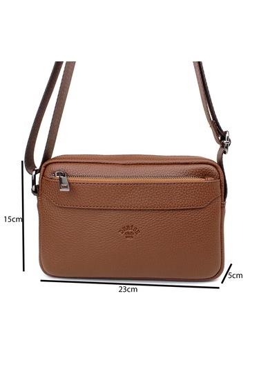 Unisex Taba Orta Boy Askılı Postacı Omuz Çantası Taba