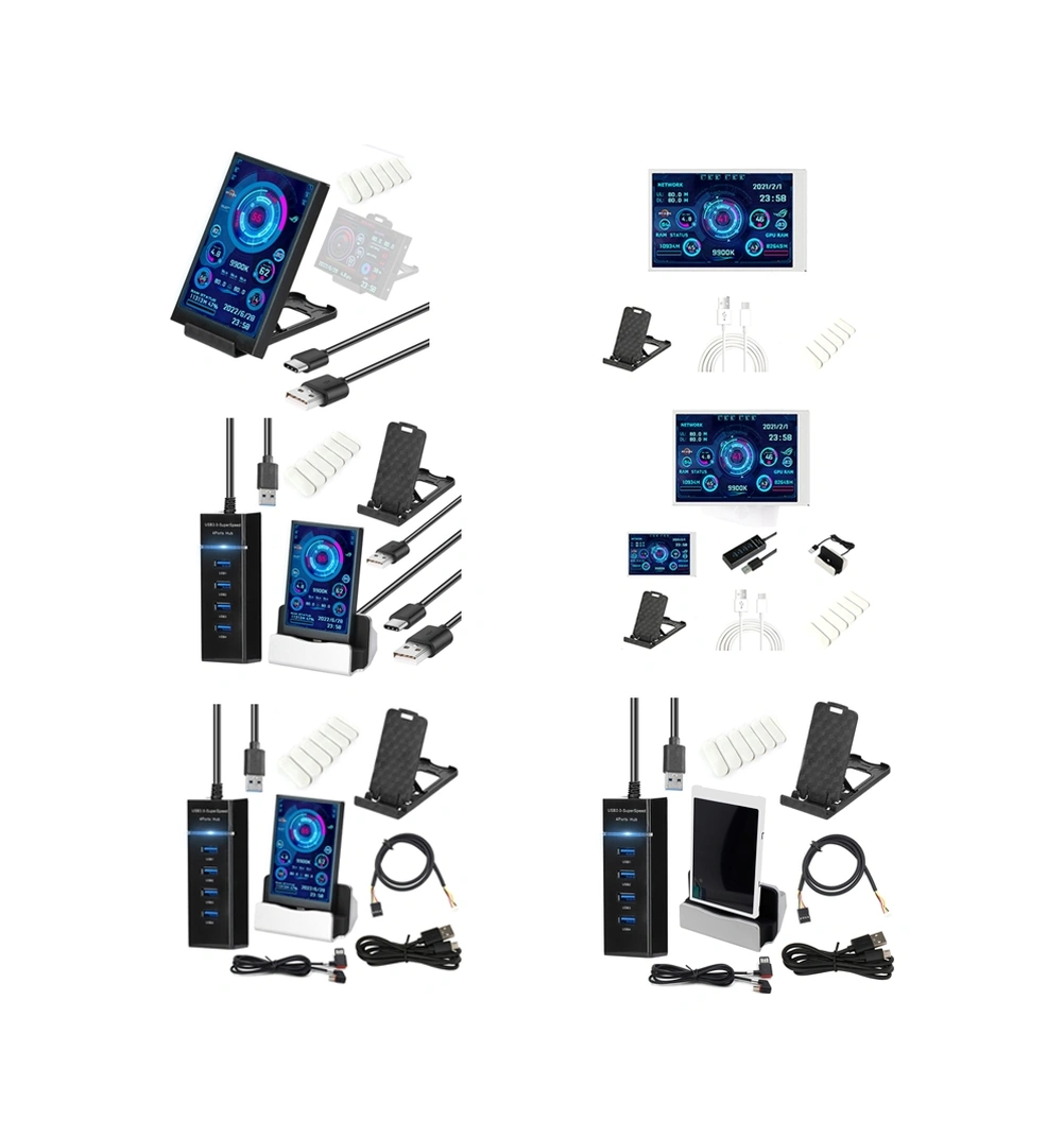 Sones 3,5 İnç Ips Tüm Bilgisayar Monitörlerini Görüntüle Usb Kasa Vice Ekran Seti 2 Siyah