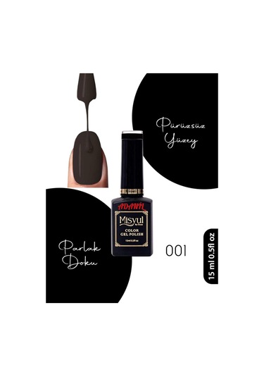 Adanil 15 ML Misyul Profesyonel Kalıcı Oje Siyah No:001