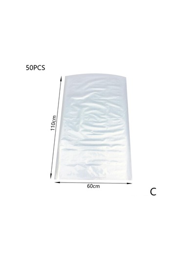 Hfambition 60x150cm Beyaz Plastik Şeffaf Elbise Toz Koruması - Dolap İçin 50 Adet Dayanıklı Ev Gereci Beyaz