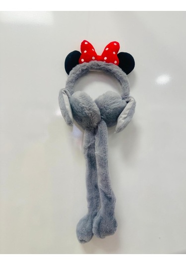 Gala Sesli Harektli Mıckey Mause Çocuk Peluş Kulaklık Gri