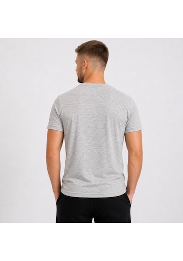 Axxel Erkek Kahve Melanj Kısa Kollu Pamuk T-shirt-d405 Kahverengi Melanj