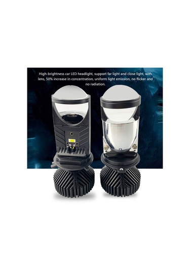 Yaozixa H4 Tipi Araba Led Farı, 55w 8000lm 6000k, Uzaktan-yakın Işıklı Bütünleşik, Alüminyum Gövde, Ip67, 50000 Saat Ömür