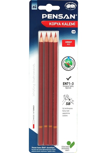 Pensan Kopya Kalemi Kırmızı Mavi Blisterli 4 Lü