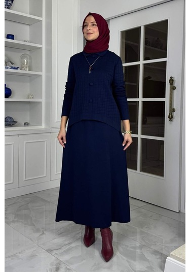 Kumsal Triko Takım Lacivert Çok Renkli