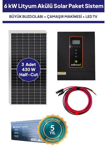 6 Kw Lityum Akülü Solar Güneş Enerjisi Sistemi